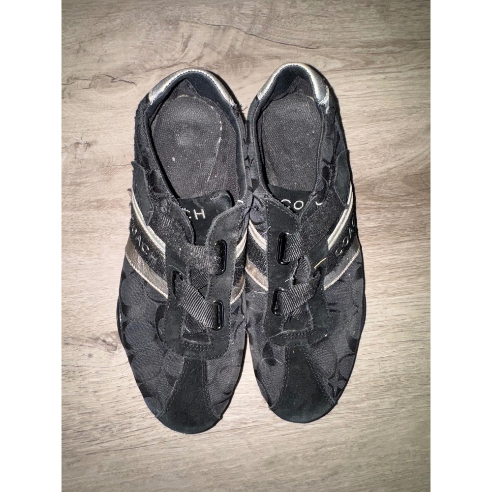 Coach Women's Black Logo Velcro Shoes, 9.5 - Picture 2 of 8